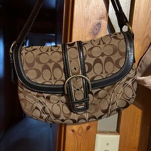 Brown and Black Coach Shoulder bag
